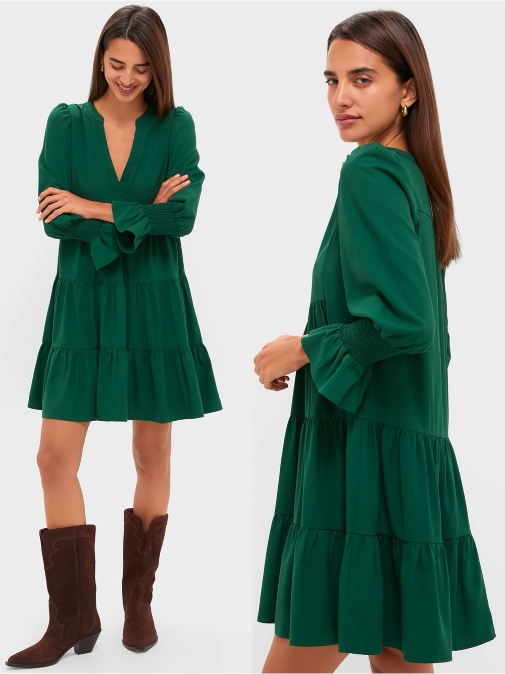 Tuckernuck Pomander Place Hunter Green Crepe Kenzo Dress Fall Holiday. 13